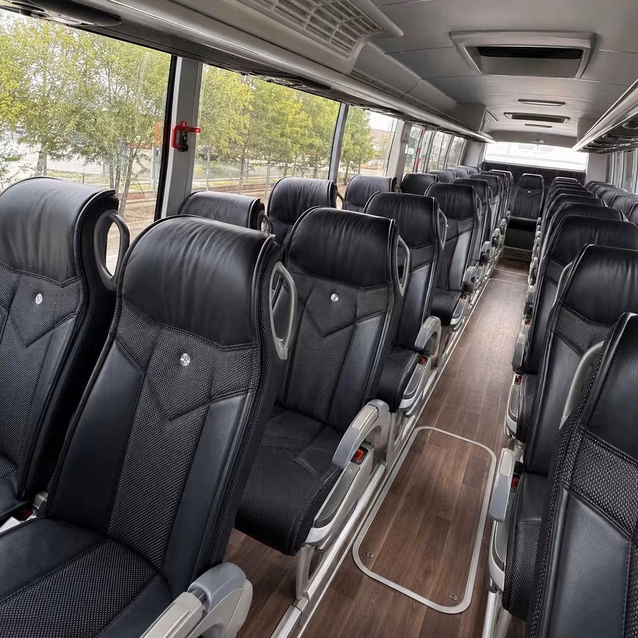 56 passenger charter bus inside