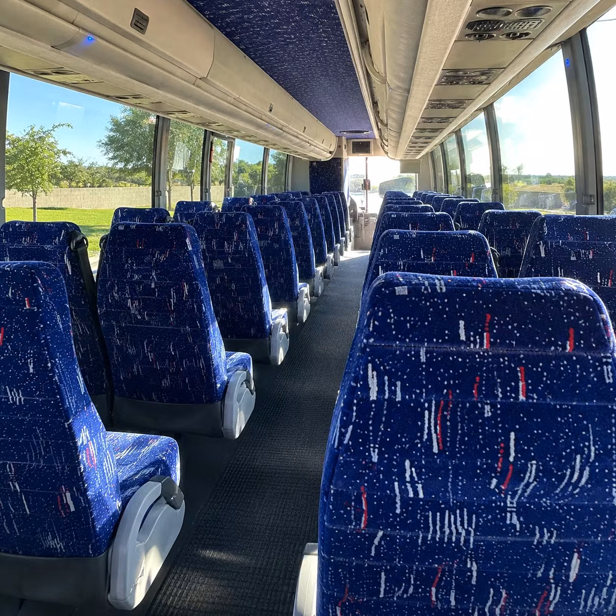 detroit charter bus rental interior